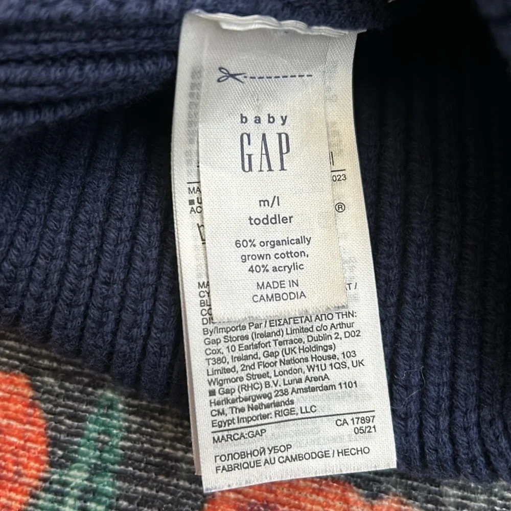 Gap Toddler Navy Blue Toddler Beanie Hat & Mittens Bundle, Size M/L